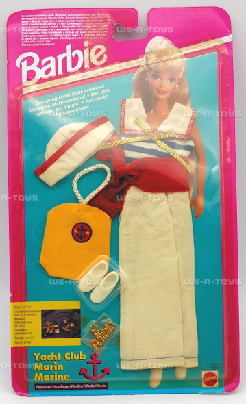 Barbie Yacht Club Fashion Outfit Skirt Top Shoes Sailor Hat & Charm Mattel 1994