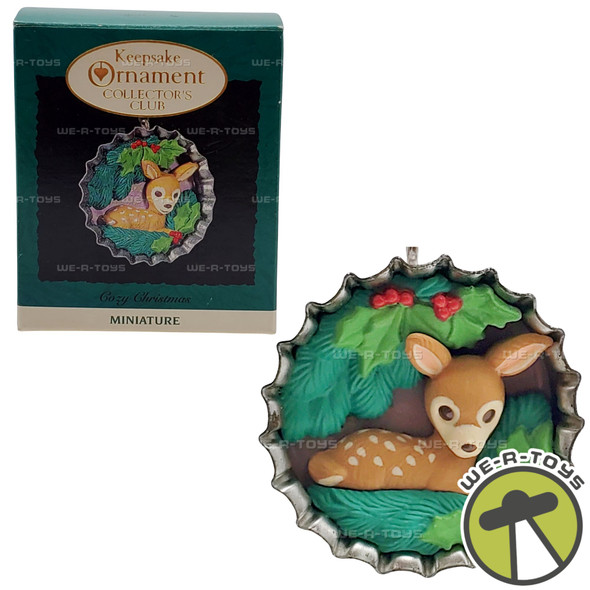 Hallmark Keepsake 1994 Cozy Christmas Deer Bottlecap Christmas Ornament NEW