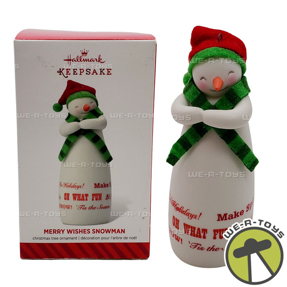 Hallmark Keepsake 2014 Merry Wishes Snowman Christmas Ornament NEW