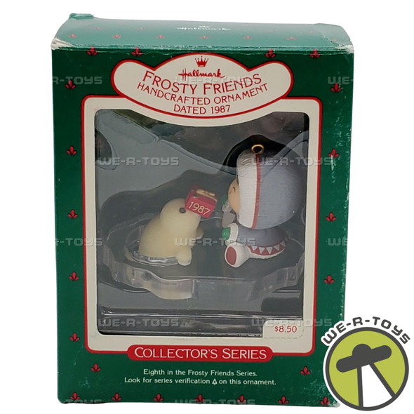 Hallmark Keepsake 1987 Frosty Friends Seal with Present Christmas Ornament NEW