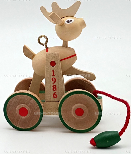 Wooden Reindeer Hallmark Keepsake Ornament Collectors Series 1986 New QX4073
