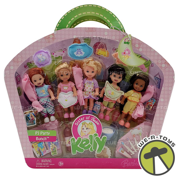 Barbie Kelly Club 5 PJ Party Bunch Doll Play Set 2006 Mattel J9109