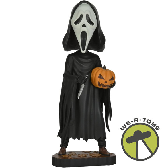 Scream Ghost Face with Pumpkin Head Knocker Bobblehead NECA