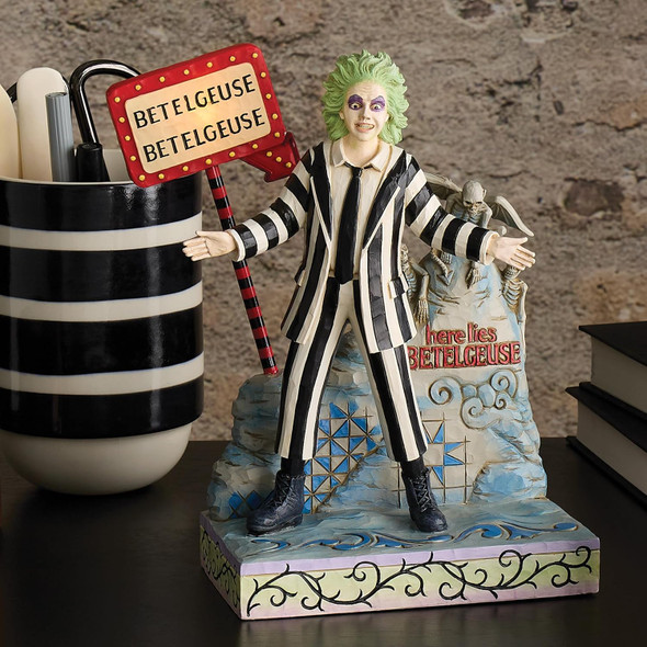 Beetlejuice by Jim Shore Beetlejuice LED Sign & Gravest Figurine