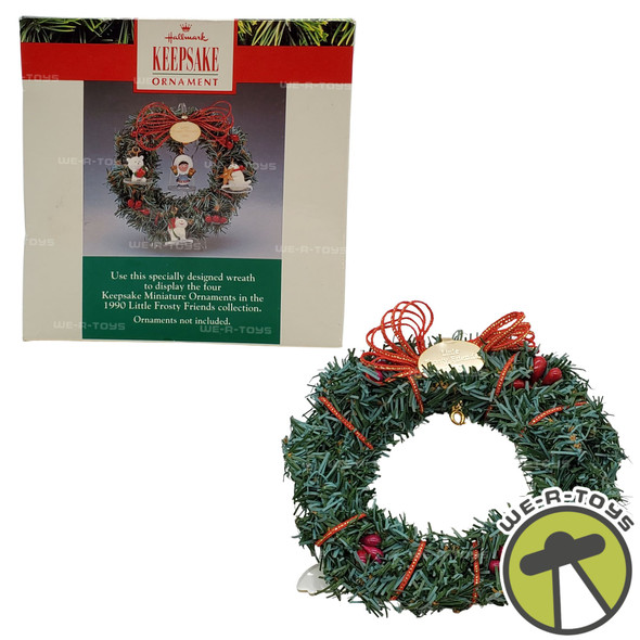 Hallmark Keepsake 1990 Little Frosty Friends Memory Wreath Ornament NEW