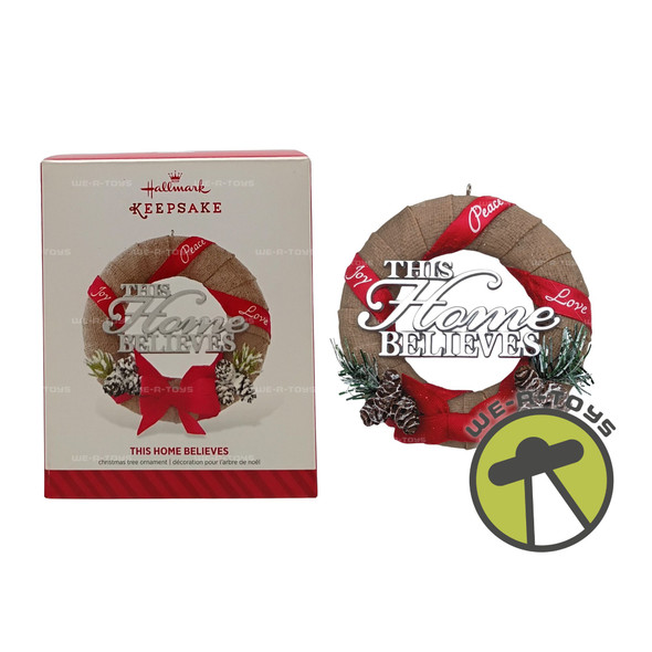 This Home Believes Wreath Hallmark Keepsake Ornament 2014 New QG01623