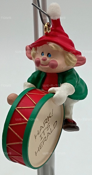 Hark! It's Herald! Elf Playing Drum Hallmark Keepsake Ornament New 1990 QX4463