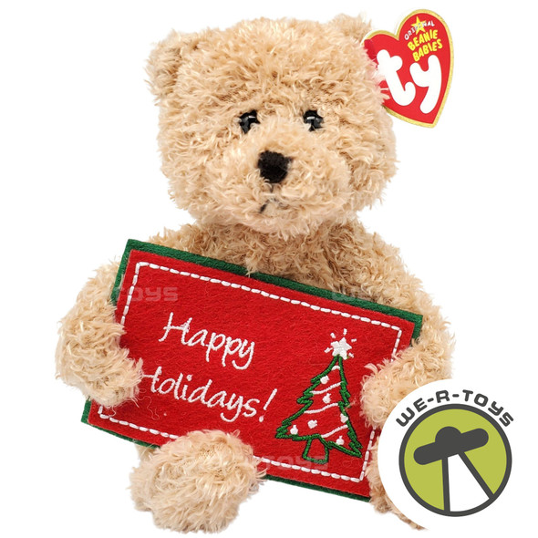 Ty Beanie Babies Happy Holidays the Bear with Sign Christmas Plush