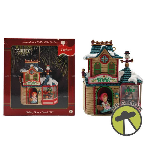 Holiday Town Carlton Cards Heirloom Collection Christmas Ornament 1995 Lighted