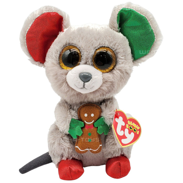 Ty Beanie Boos Mac the Mouse Holding Cookie Christmas Plush 6 Inch