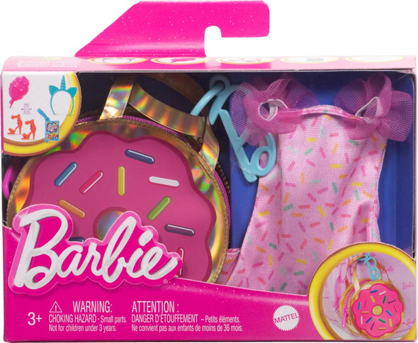 Barbie Candytopia Fashion Pack with Premium Pink Donut Fashion Bag Mattel HRH49