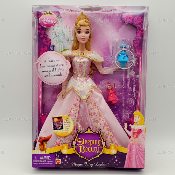 Sleeping Beauty Magic Fairy Lights Doll 2008 Mattel M8401 NEW