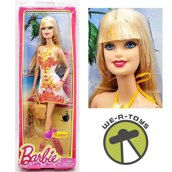 Barbie Fashionista Doll White Floral Dress 2013 Mattel BHY13