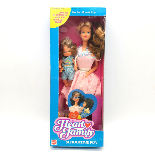 The Heart Family School Time Fun Teach Mom & Baby 1988 Mattel #3281 NEW
