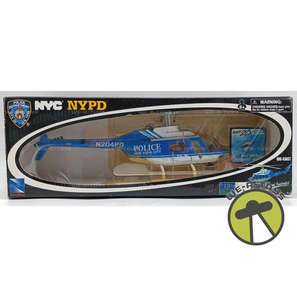 NYPD Bell 206 Jetranger Die Cast Helicopter 2010 New-Ray Toys 26043