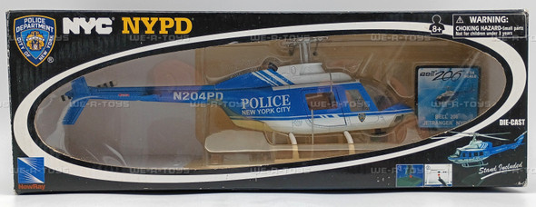 NYPD Bell 206 Jetranger Die Cast Helicopter 2010 New-Ray Toys 26043