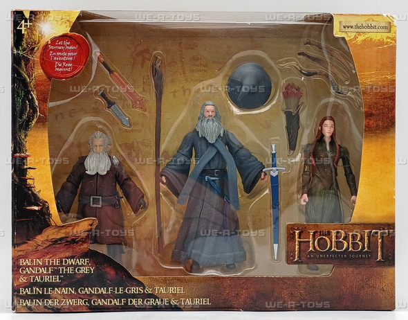 The Hobbit Balin The Dwarf Gandalf The Grey & Tauriel Action Figures Set 2012