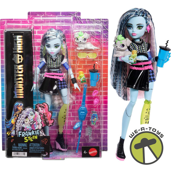 Monster High Frankie Stein Doll Cropped Sweater & Skirt With Watzie Accessories