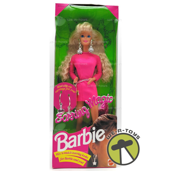 Earring Magic Barbie Doll Blonde With Clip-On Earrings For You 1992 Mattel 7014
