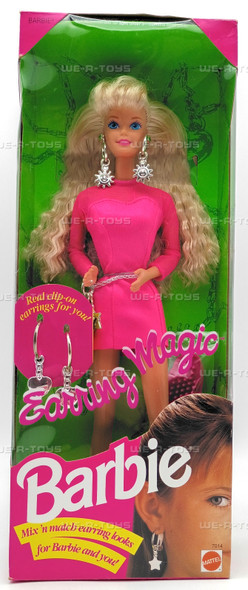 Earring Magic Barbie Doll Blonde With Clip-On Earrings For You 1992 Mattel 7014