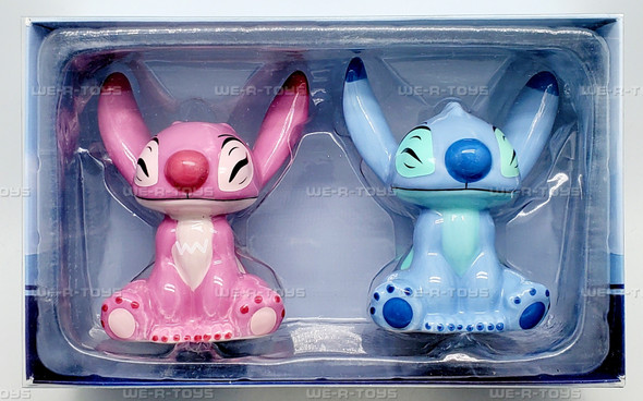 Disney Ceramics Stitch and Angel Salt and Pepper Shaker Set Enesco 28659