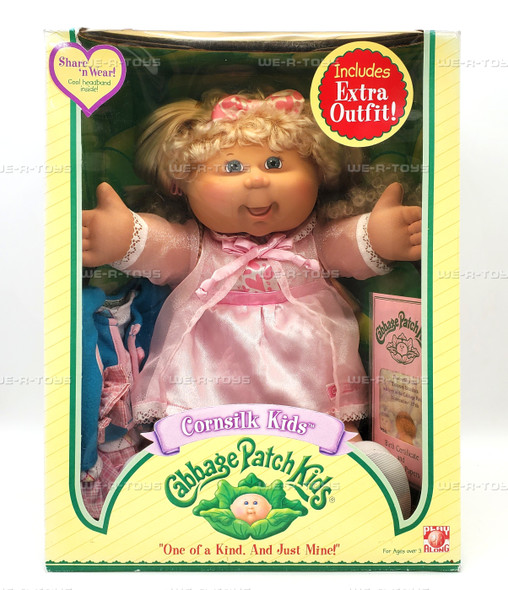 Cabbage Patch Kids Cornsilk Kids Doll Blonde Hair Pink Dress 2004