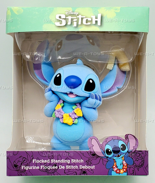Disney Lilo and Stitch Hawaiian Lei Flocked Stitch Figurine Enesco 6013840