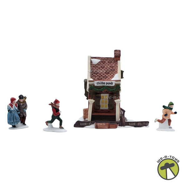 Department 56 Childe Pond and Skaters Set of 4 Heritage Village
