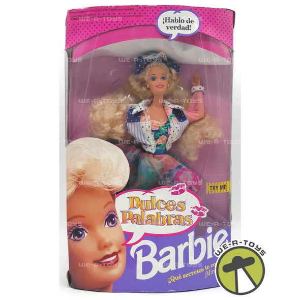 Teen Talk Barbie Doll Crimped Blonde Hair Spanish Version 1991 Mattel #4818