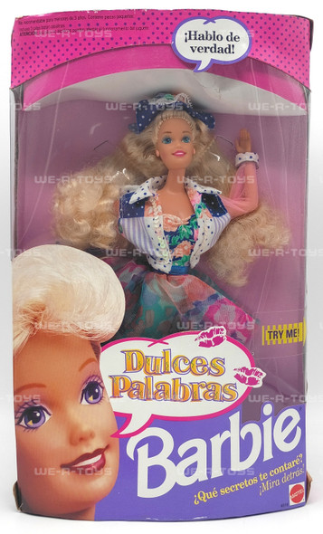 Teen Talk Barbie Doll Crimped Blonde Hair Spanish Version 1991 Mattel #4818