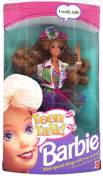 Teen Talk Barbie Doll Pink Hat Curly Blonde Hair 1991 Mattel #5745