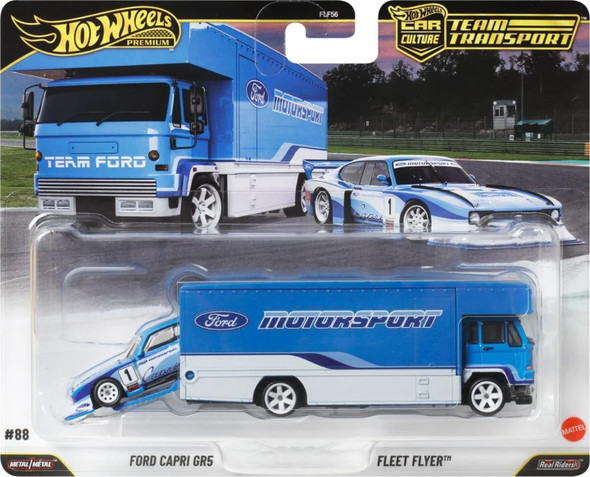 Hot Wheels Team Transport #88 Ford Capri Gr5 & Fleet Flyer Die-Cast Vehicles