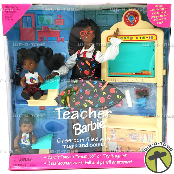 Teacher Barbie African American Doll w/ 2 Students Recalled Mattel #13915