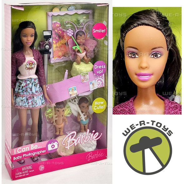 I Can Be... Baby Photographer Barbie Doll Playset African American Mattel K8579