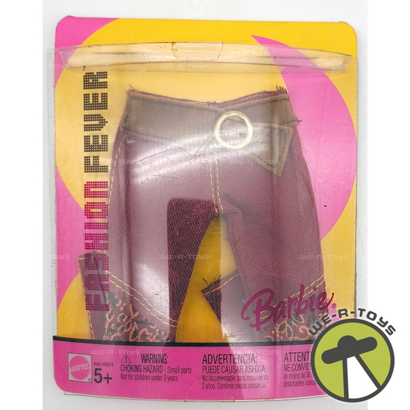 Barbie Fashion Fever Burgundy Denim Look Pants Fashion 2004 Mattel H0881