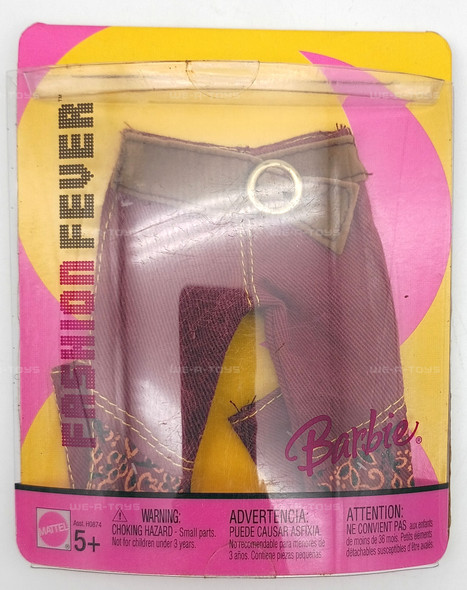 Barbie Fashion Fever Burgundy Denim Look Pants Fashion 2004 Mattel H0881