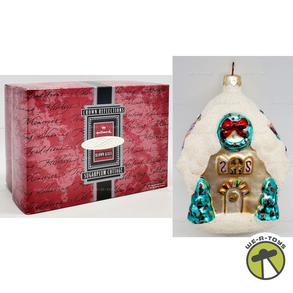 Hallmark Keepsake Crown Reflections Blown Glass Sugarplum Cottage Ornament 1995