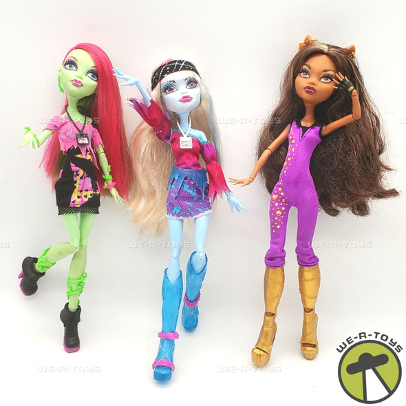 Monster High Music Festival Venus, Clawdeen and Abbey Bominable Doll Lot of 3