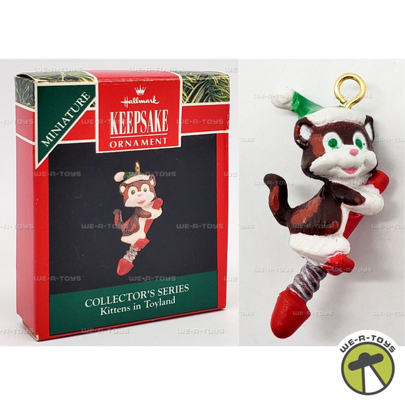 Hallmark Keepsake Miniature Ornament Kittens in Toyland 1992