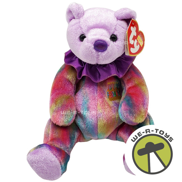 Ty Beanie Babies February the Birthday Bear Birthstone Amethyst Plush 2001
