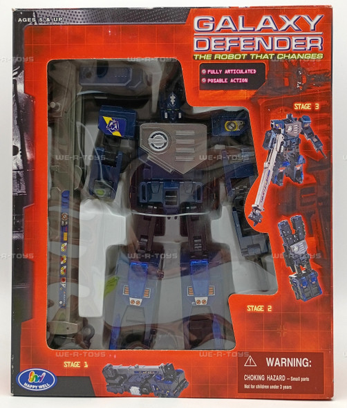 Galaxy Defender Transforming Blue Robot Action Figure Happy Well Item No 97084