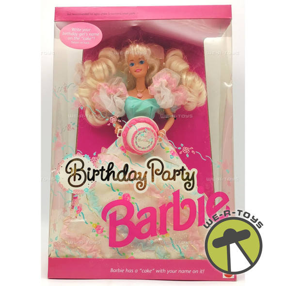 Birthday Party Barbie Blonde Doll With Birthday Cake 1992 Mattel No. 3388