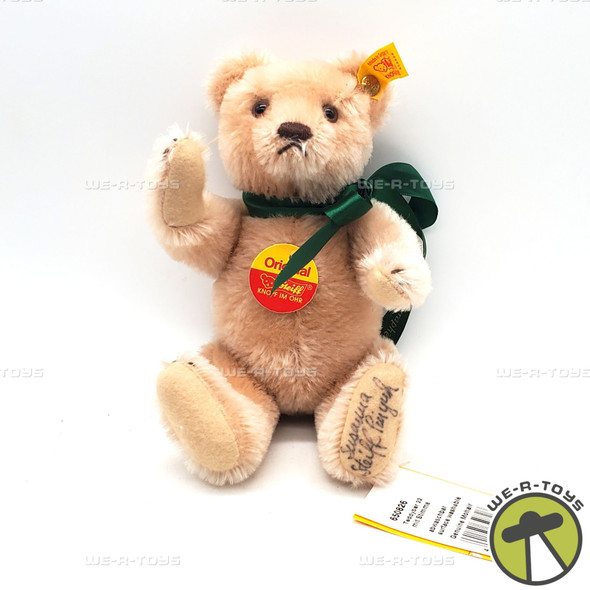 Steiff Original 1998 Event Mohair Bear Green Ribbon 5" Plush 650826