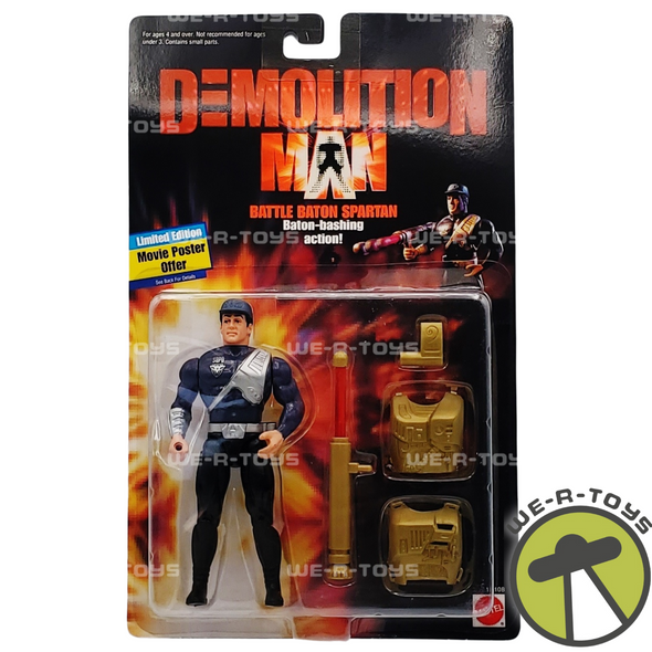 Demolition Man Battle Baton Spartan Action Figure 1993 Mattel No 11108-0910 NRFP