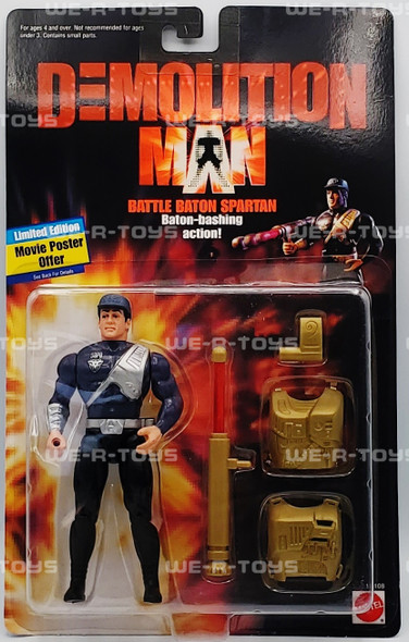 Demolition Man Battle Baton Spartan Action Figure 1993 Mattel No 11108-0910 NRFP