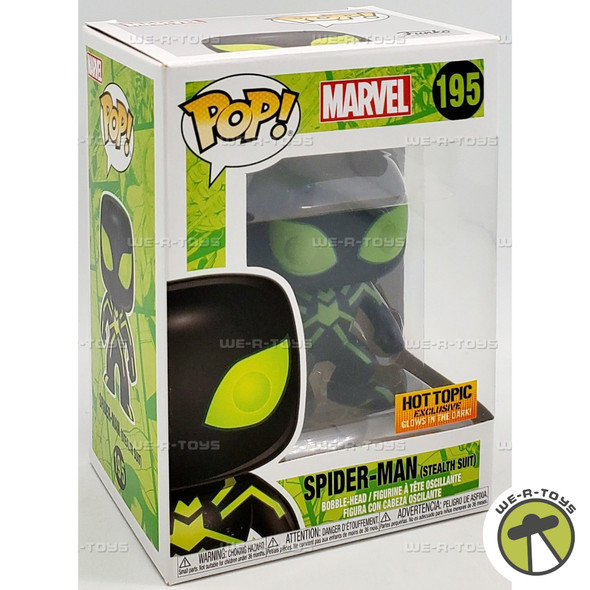 Funko POP Marvel Spider-Man Stealth Suit 195 Glow in The Dark Bobble Head Figure