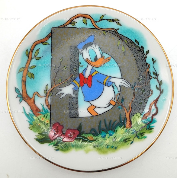 Disney's Alphabet D For Donald Duck Miniature Plate Walt Disney Productions 1980