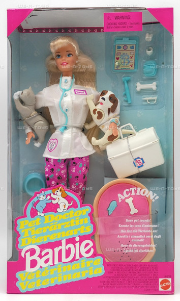 Pet Doctor Barbie & Pets MultiLingual Language Package Variation Doll 1996