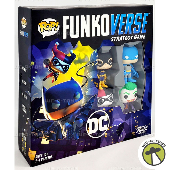 Funkoverse DC Comics 100 4-Pack Board Game ft Batman Batgirl Joker and Harley