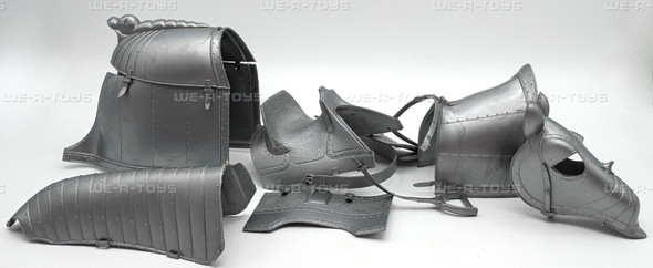 Marx Silver Knight Horse Armor Five Piece Set Action Figure Accessories